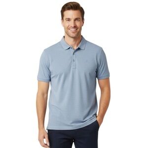 TravisMathew Men's XXL The Heater Polo - Heather Light Blue Golf Shirt
A